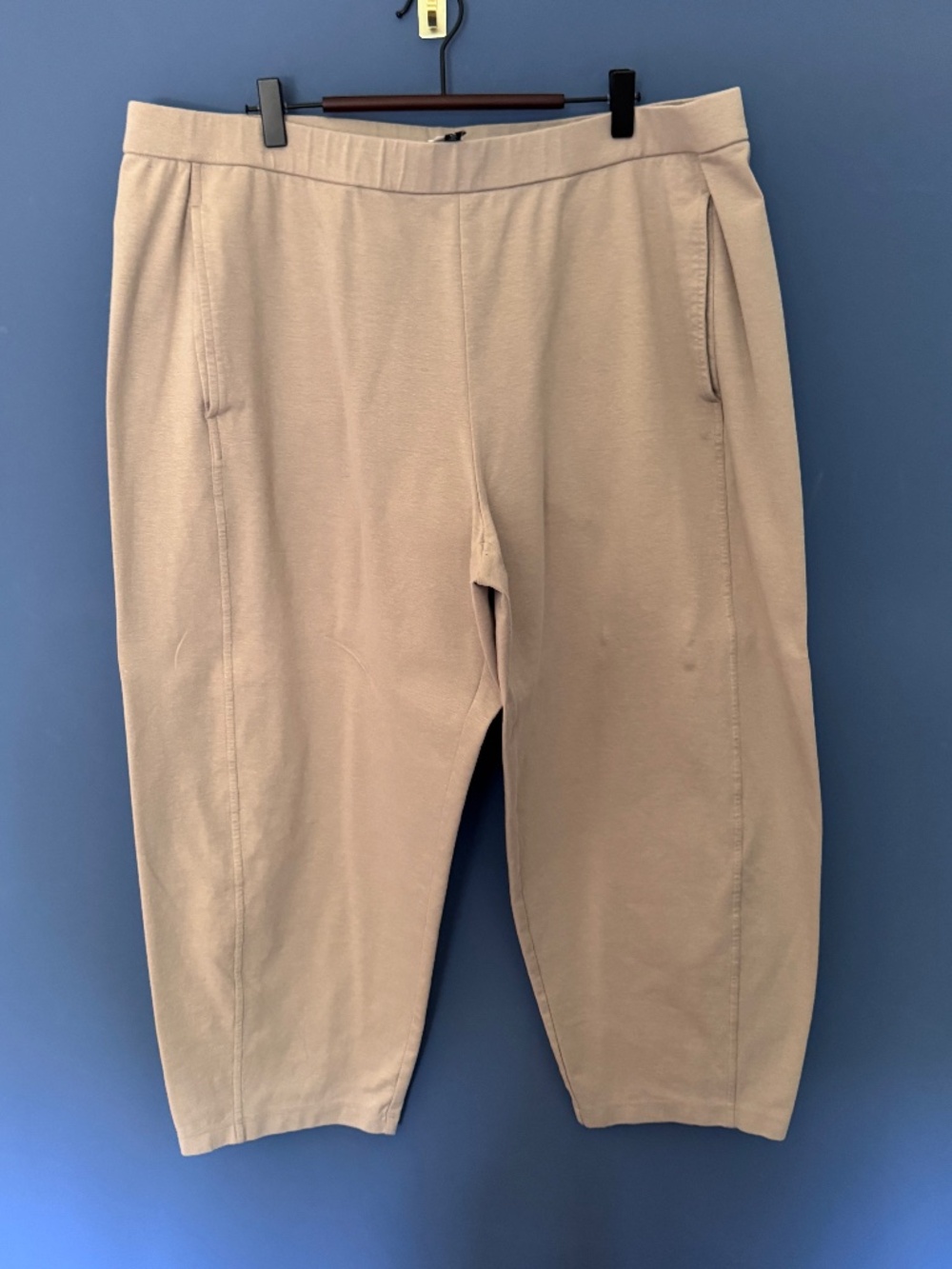 Eileen Fisher Organic Cotton comfortable Pull-on Tan Lantern Pants Size 1X